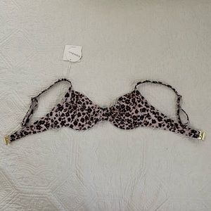 Kulani Kini Underwire Black and White Floral Print Bikini Top NWT Size M